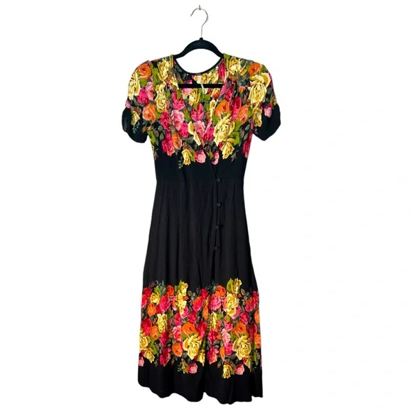chinese dress ladies FREE PEOPLE Floral SUNDRENCHED Short Sleeve Maxi Dress – Silver Accents main image 1